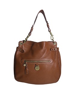 Somerset Shoulder Hobo, Pebbled Leather, Tan, 1536051, With DB